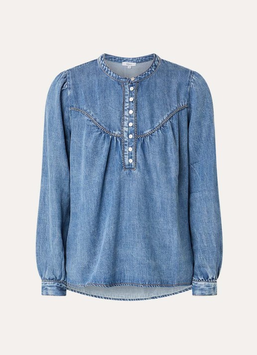 Rails Sunna tuniek van chambray met met opstaande kraag - voorkant 2 indigo