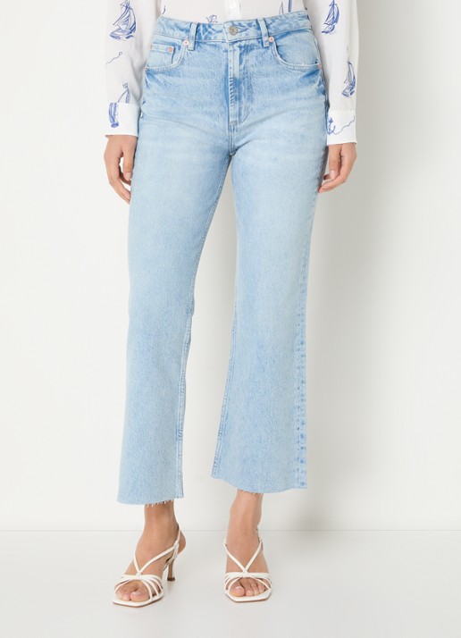 Rails Sunset high waist cropped straight leg jeans met lichte wassing