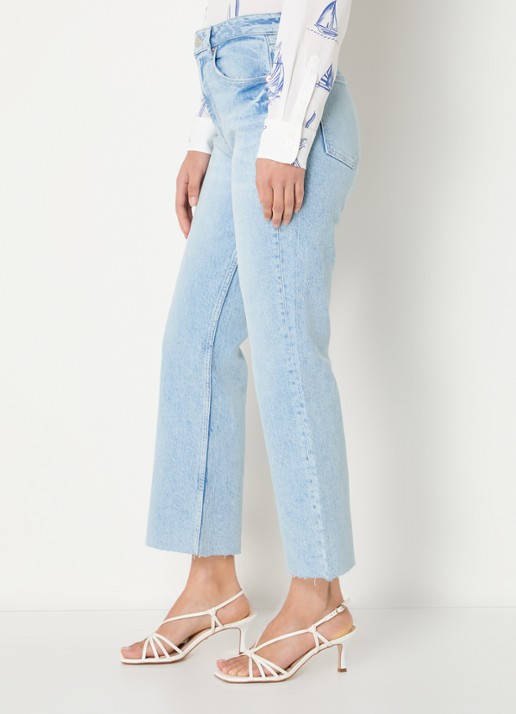 Rails Sunset high waist cropped straight leg jeans met lichte wassing - detail 4 indigo