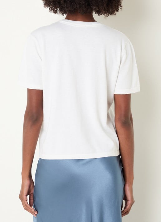 Rails T-shirt in kasjmierblend - achterkant wit