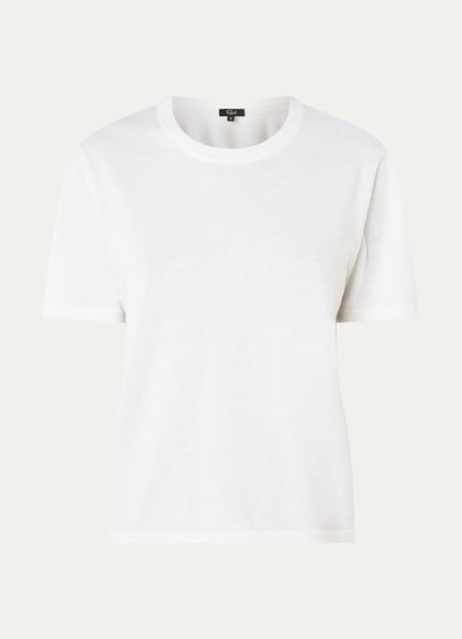 Rails T-shirt in kasjmierblend - voorkant 5 wit