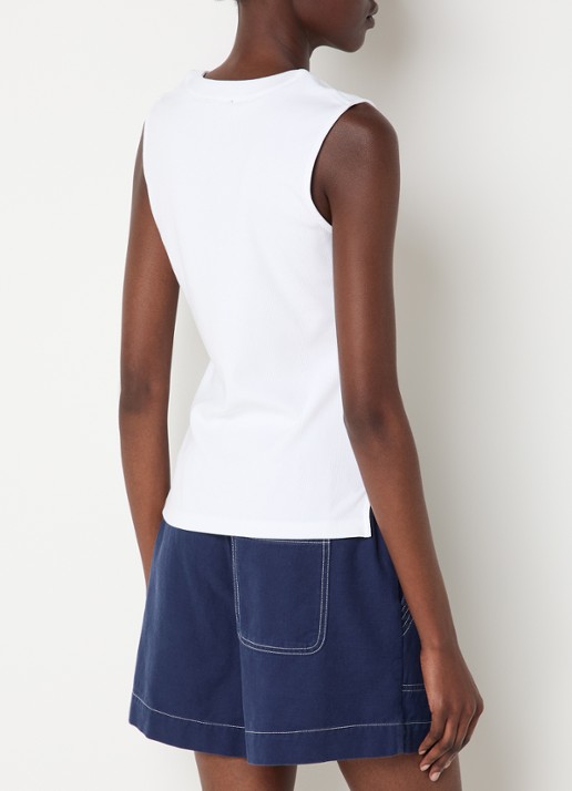 Rails Tanktop met ribstructuur en split - achterkant 3 wit