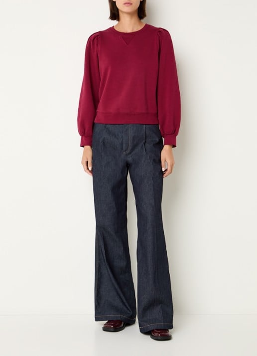 Rails Tiffany sweater met ronde hals - voorkant 4 donkerrood