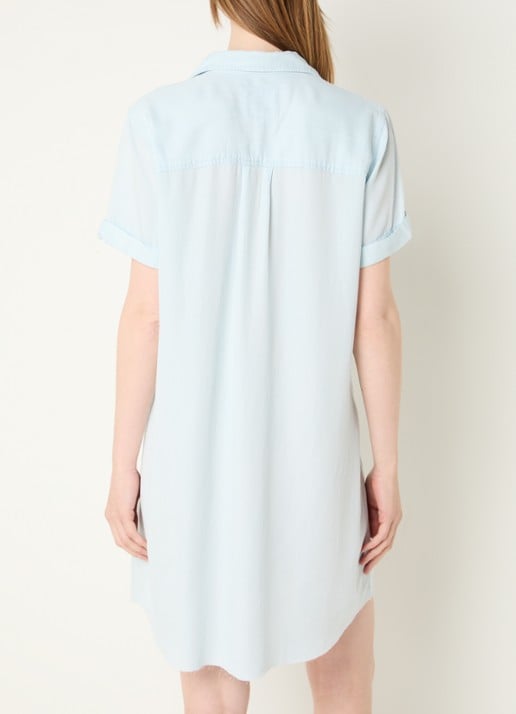 Rails Valerie mini blousejurk met borstzak - achterkant 4 lichtblauw