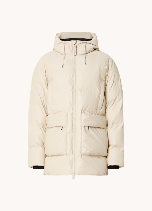 Rains Alta gewatteerde parka met capuchon - voorkant 2 beige