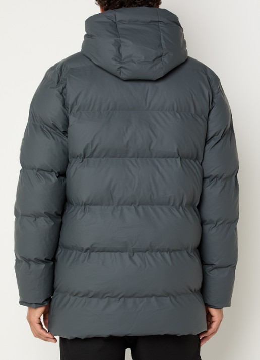 Rains Alta gewatteerde parka met capuchon - achterkant grijs
