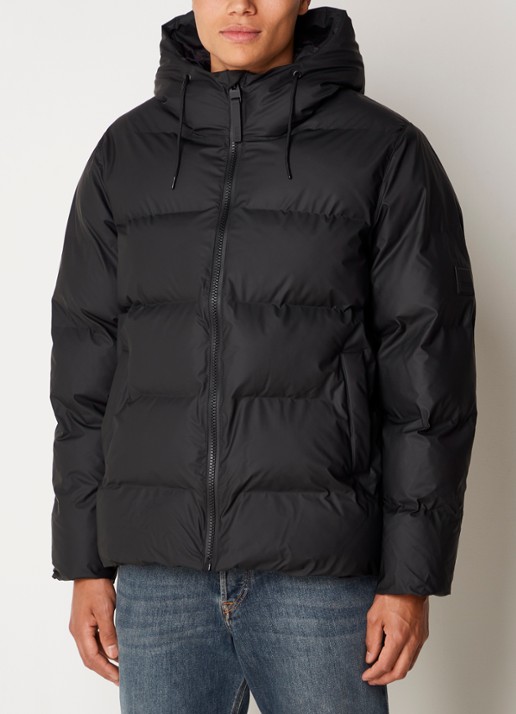 Rains Alta puffer jack met capuchon en steekzakken - detail 3 zwart