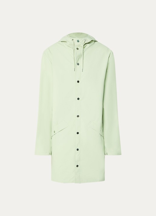 Rains Bold regenjas met capuchon en klepzakken - voorkant lichtgroen