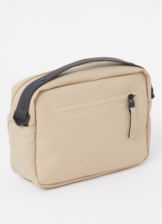 Rains Cargo Box schoudertas met afneembare schouderriem - achterkant 4 zand