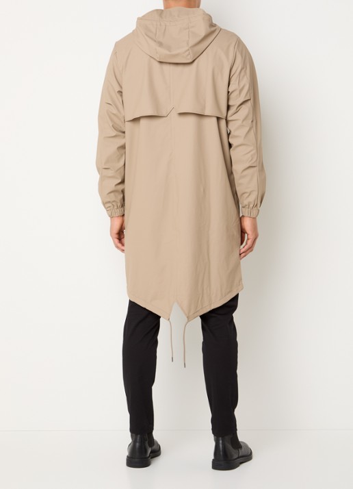 Rains Fishtail parka met capuchon en waterafstotende coating - achterkant 3 beige