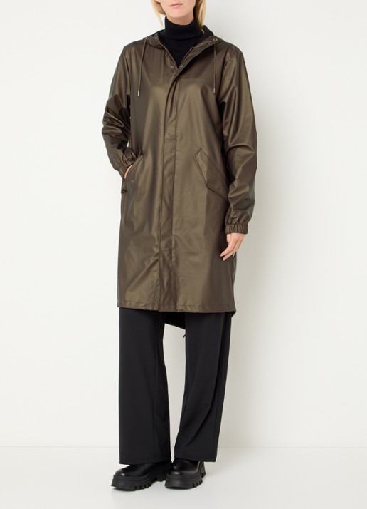 Rains Fishtail parka met steekzakken - voorkant 2 hazelnootbruin