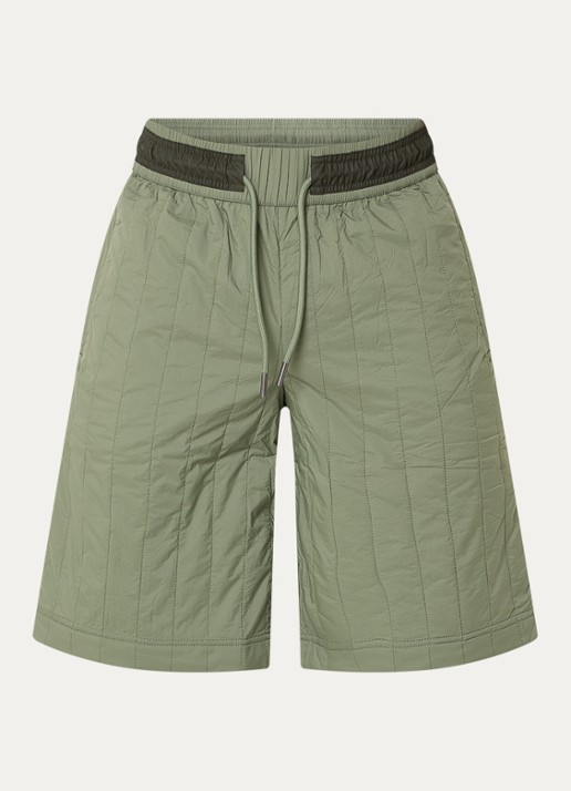 Rains Koya straight fit korte broek met steekzakken - voorkant 3 legergroen
