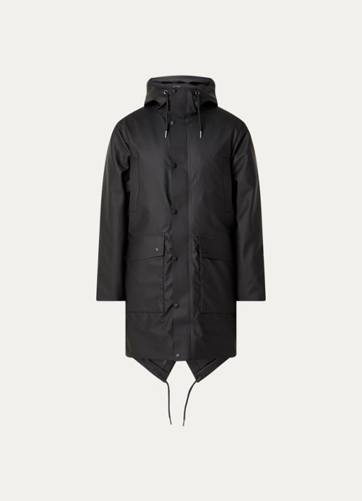 Rains Nome gewatteerde parka met steekzakken  - voorkant 2 zwart
