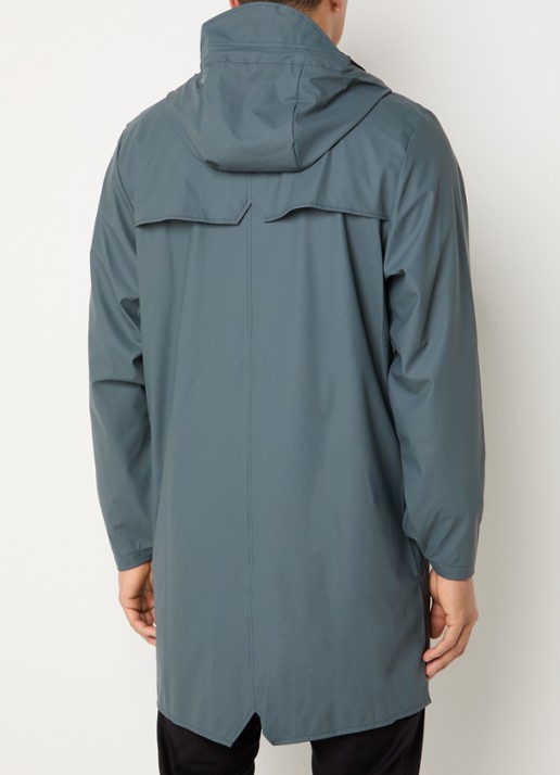 Rains Parka met capuchon en waterafstotende coating - achterkant 4 petrol