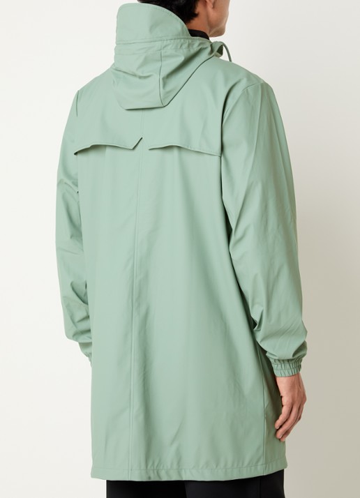 Rains Regenjack met capuchon en steekzakken - achterkant 2 groen