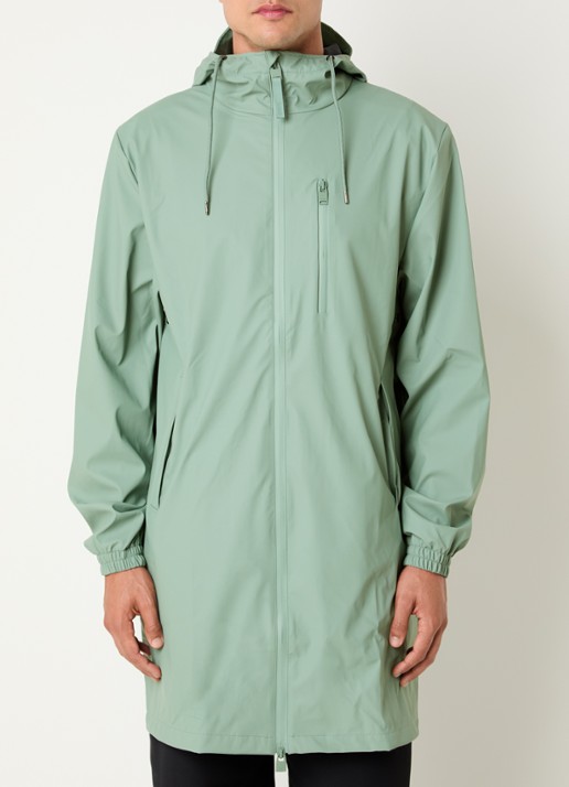 Rains Regenjack met capuchon en steekzakken - detail groen