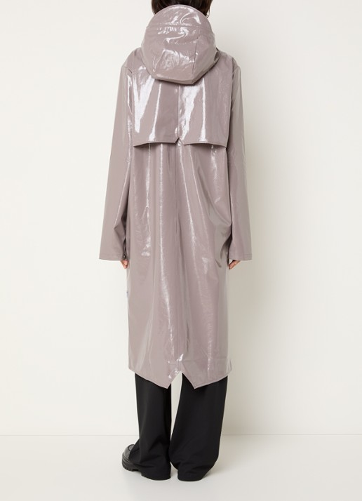 Rains Regenjas met capuchon en klepzakken - achterkant 2 metallic