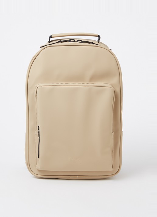 Rains Rugzak met 12 inch laptopvak en waterafstotende coating - voorkant camel