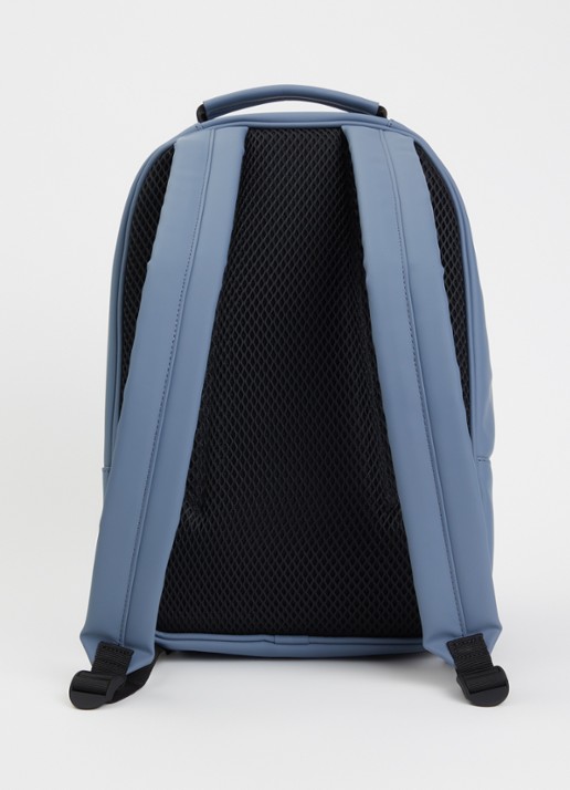 Rains Rugzak met 12 inch laptopvak en waterafstotende coating - achterkant 3 blauw