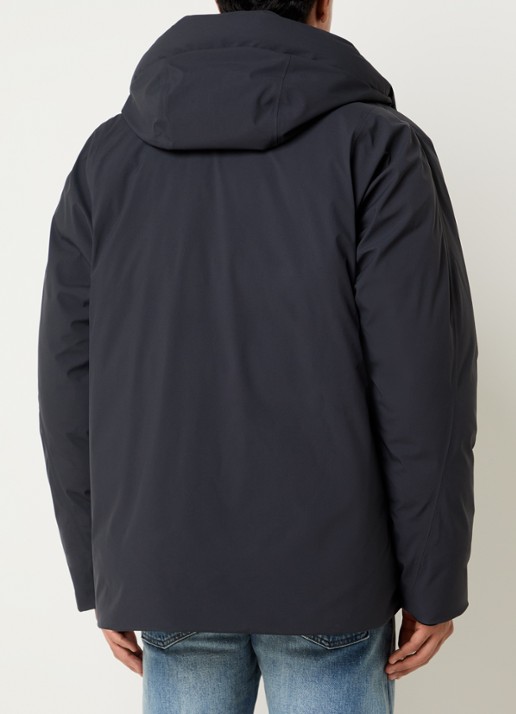 Rains Sarna regenjas met ritszakken - achterkant donkerblauw