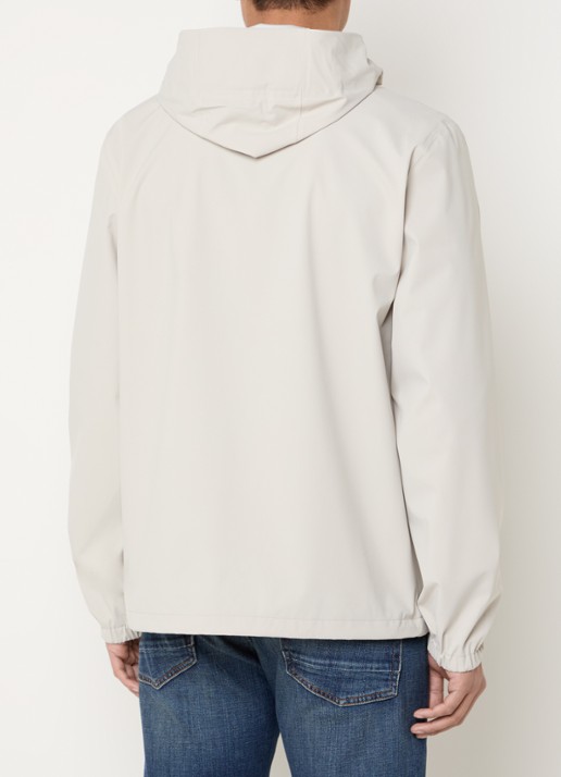Rains Suva regenjas met capuchon en ritszakken - achterkant 4 beige