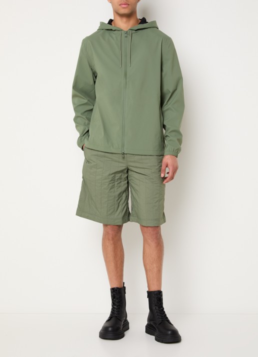Rains Suva softshell jack met capuchon - voorkant 2 groen
