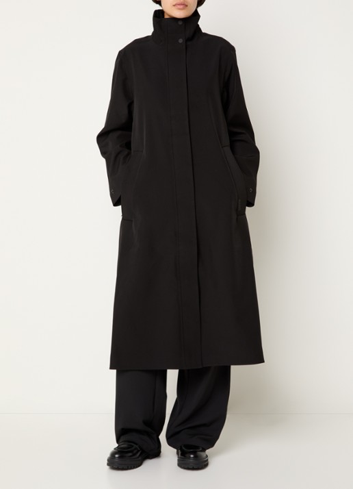 Rains Suva softshell jas met capuchon en steekzakken - voorkant 2 zwart