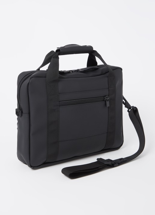Rains Texel Tech businesstas met 15 inch laptopvak - achterkant 2 zwart