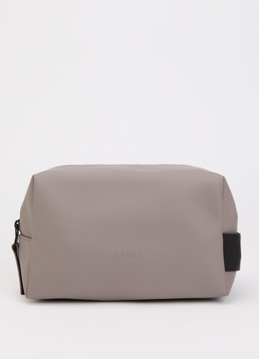 Rains Wash Bag Small toilettas met waterafstotende coating - voorkant lichtgrijs