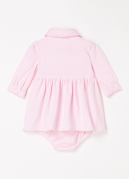 Ralph Lauren A-lijn jurk met logoborduring en bloomer - achterkant 3 lichtroze
