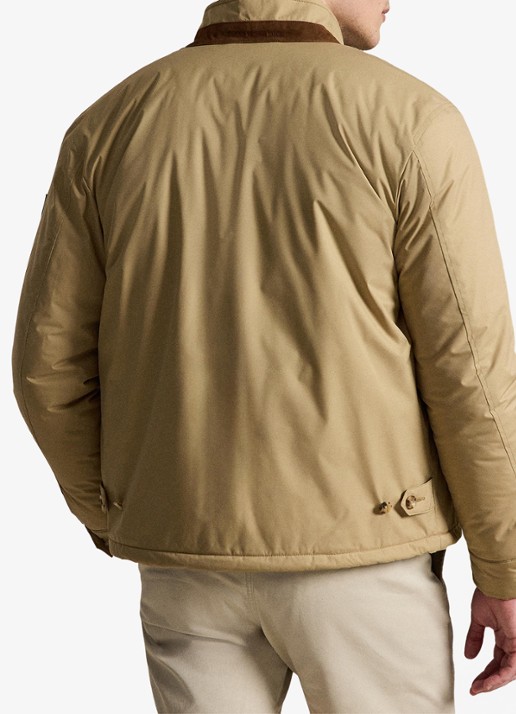 Ralph Lauren Abottson jack met suède en leren details - achterkant 5 rl khaki / khaki