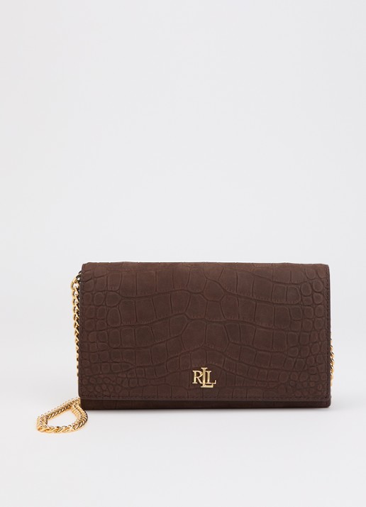 Ralph Lauren Adarr II clutch met crocostructuur