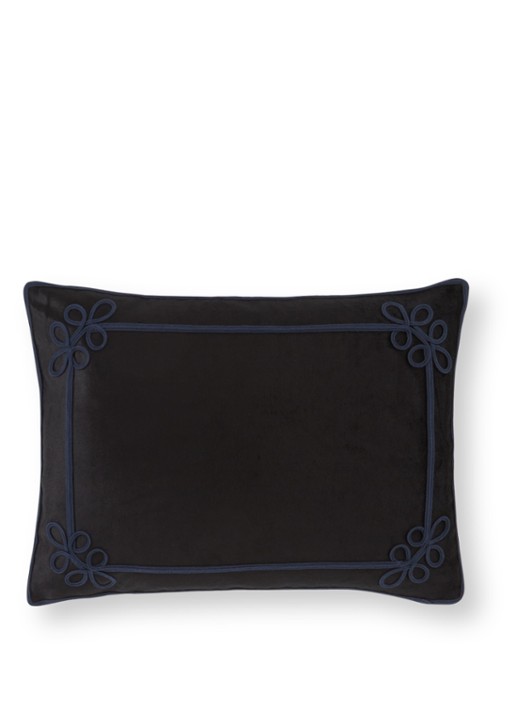 Ralph Lauren Archer kussensloop van katoen 50 x 50 cm - voorkant 3 zwart