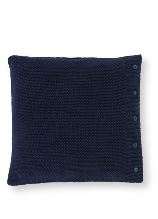 Ralph Lauren Archer kussensloop van katoen 50 x 50 cm - voorkant blauw