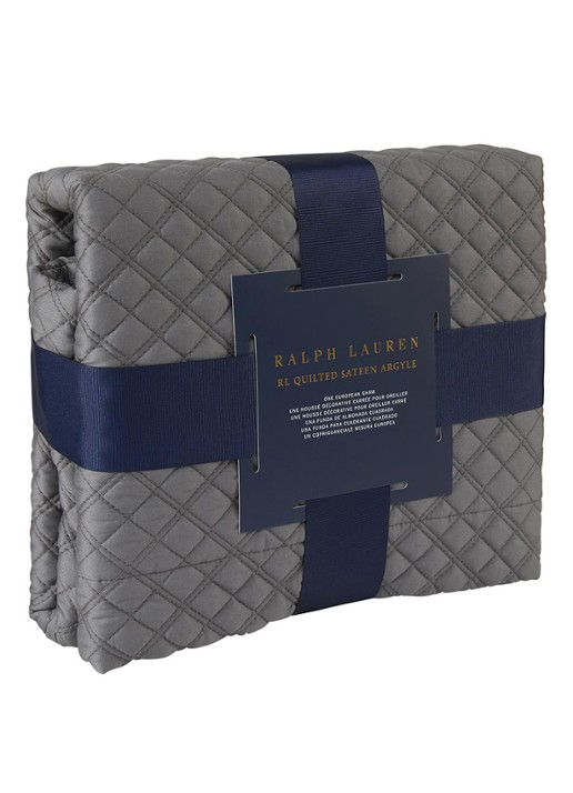 Ralph Lauren Argyle kussensloop van  katoen - achterkant antraciet