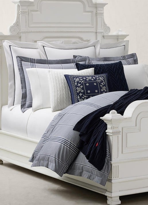 Ralph Lauren August dekbedovertrek - exclusief kussenslopen - detail 2 donkerblauw
