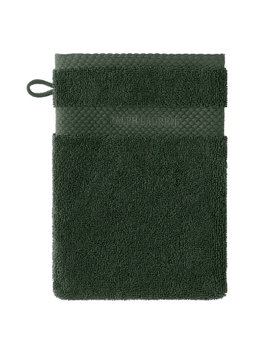 Ralph Lauren Avenue washand- 750 gr/m2 - 16 x 22 cm - voorkant 3 legergroen