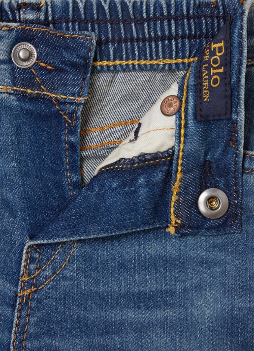 Ralph Lauren Babybroek van denim met stretch - detail 3 indigo