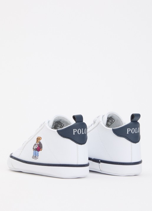 Ralph Lauren Babyschoentje met borduring  - achterkant wit