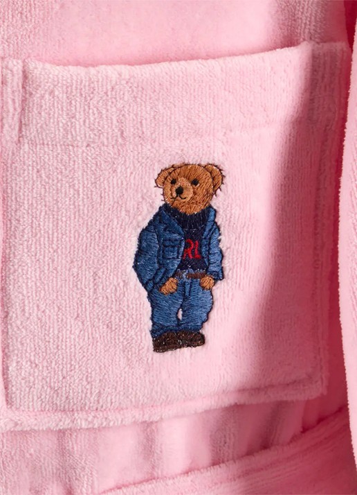 Ralph Lauren Badjas met borduring - voorkant 5 roze