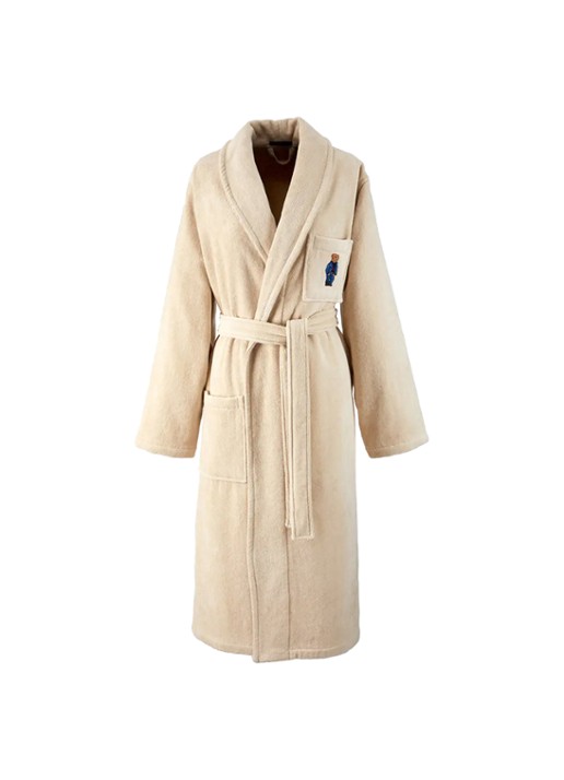 Ralph Lauren Badjas met borduring - voorkant 4 beige