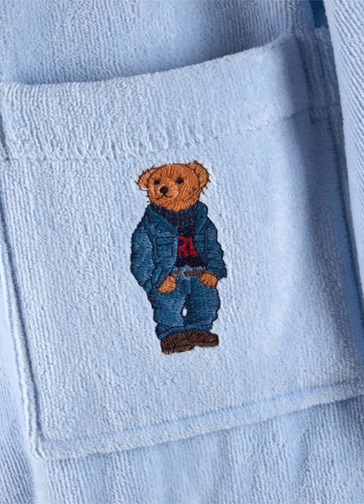 Ralph Lauren Badjas met borduring - voorkant 5 blauw