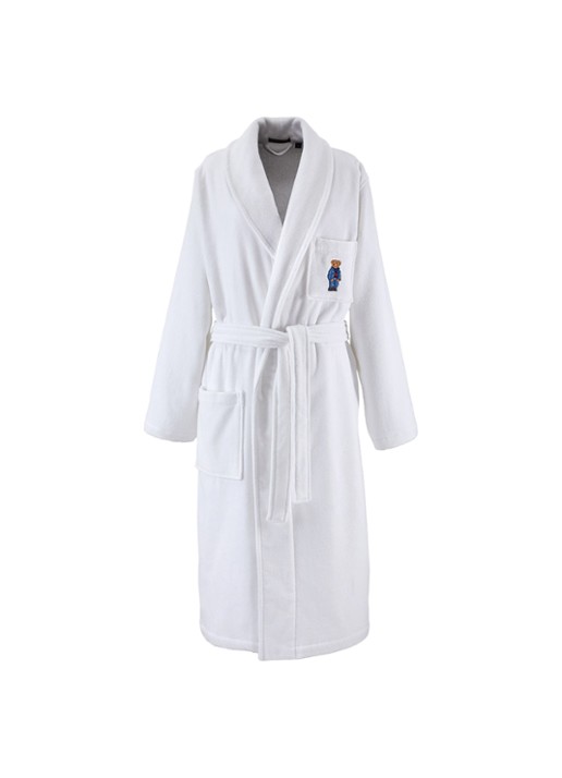 Ralph Lauren Badjas met borduring - voorkant 4 white