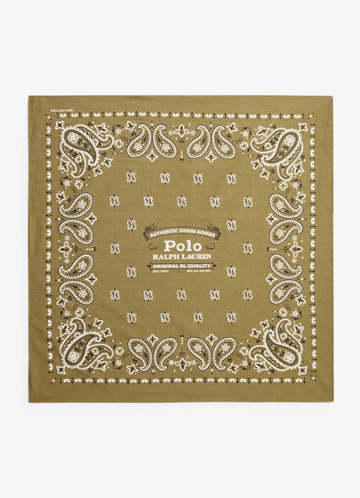 Ralph Lauren Bandana met logoprint - voorkant 2 new tan / beige