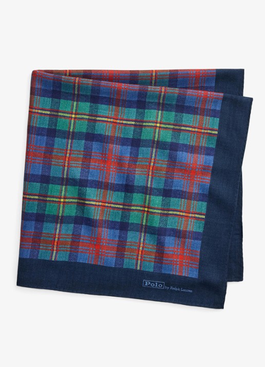 Ralph Lauren Bandana met ruitdessin - detail donkerblauw