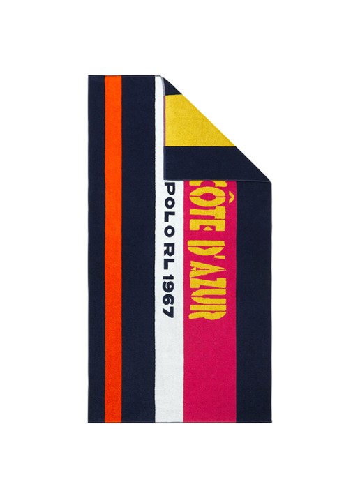 Ralph Lauren Bargo strandlaken 90 x 170 cm - voorkant 3 donkerblauw
