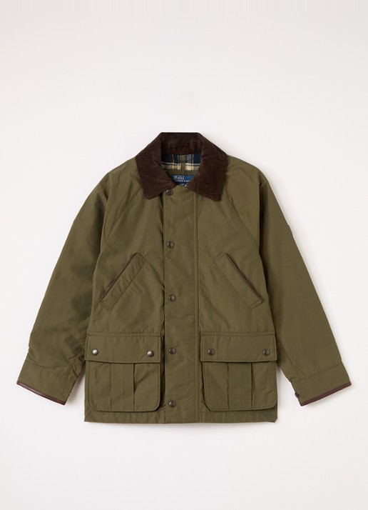 Ralph Lauren Barn jack met klepzakken - voorkant 2 olijfgroen