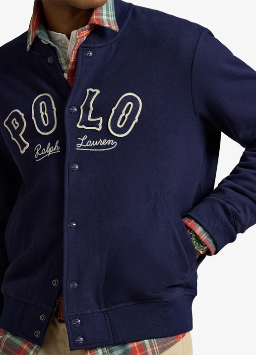 Ralph Lauren Baseball jack met logo - detail 4 cruise navy / donkerblauw