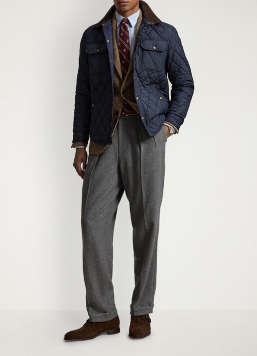 Ralph Lauren Beaton gewatteerd jack met details van corduroy