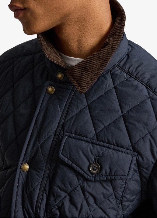 Ralph Lauren Beaton gewatteerd jack met klepzakken - detail 2 college navy fa22-3txn / donkerblauw